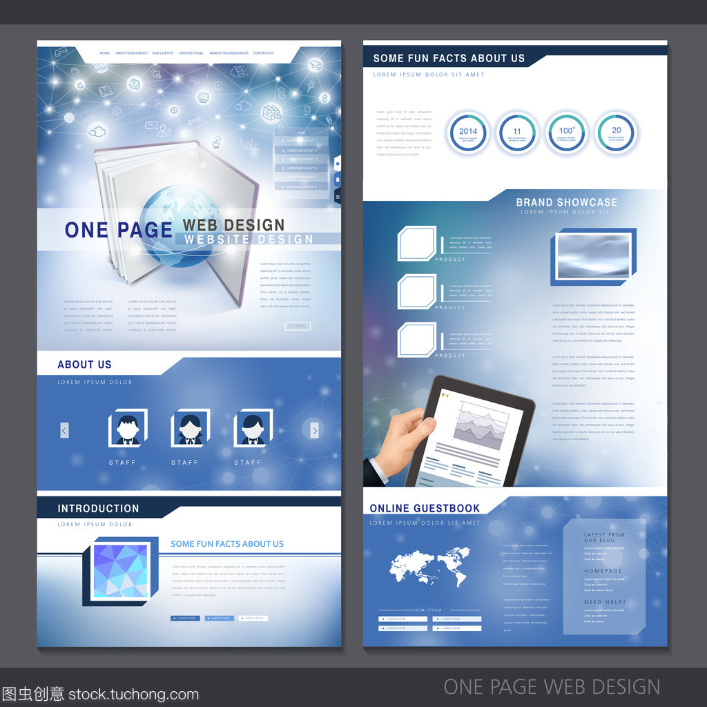 技術風格單頁網站設計模板 極簡與智能的融合